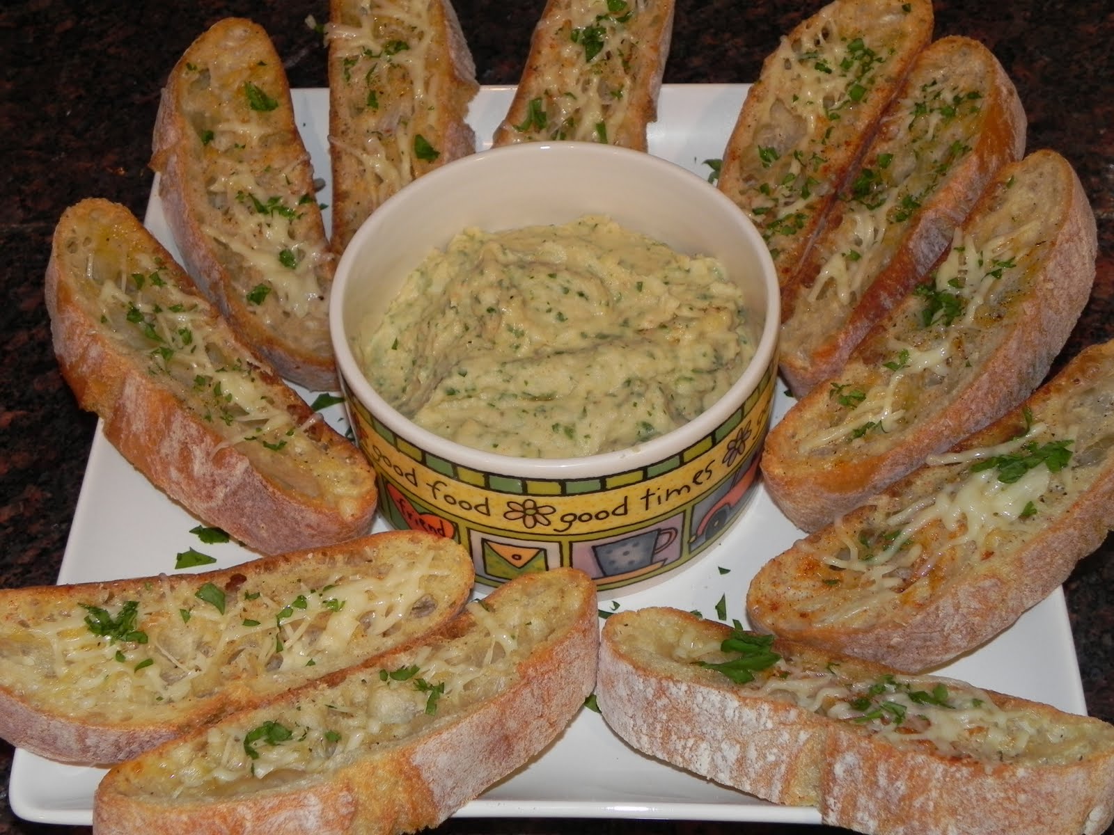 Farrah's Food Adventures White Bean Dip with Ciabatta Toast