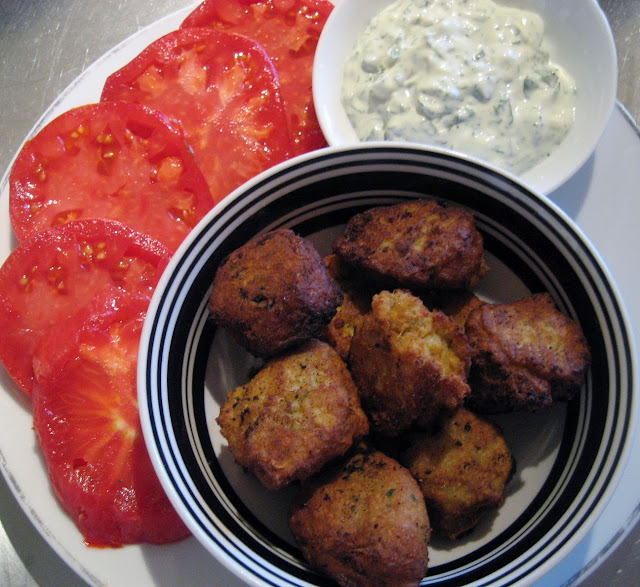 Cuban in the Midwest Meatless Monday Garbanzo Fritters and Cilantro Dip