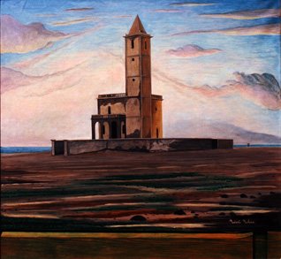 La Iglesia de las Salinas. Acrilico sobre Lienzo y Madero. Aprox 62cm x 58cm