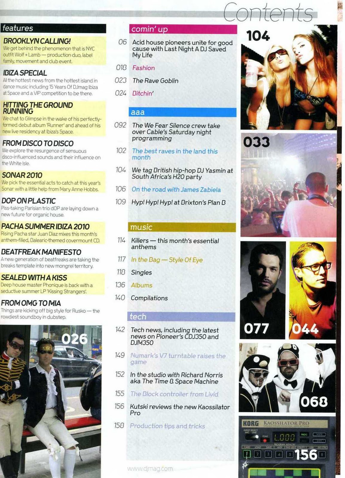 content pages magazine