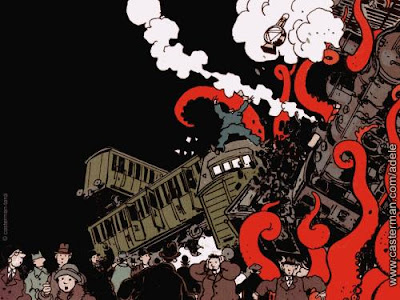 [Animation]Le monde truqué de Jacques Tardi (quand même!) Tenticle+destroy+train+cars