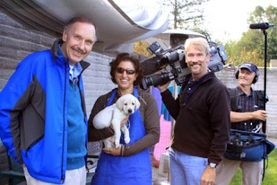 The CBS film crew with Aerial Gilbert