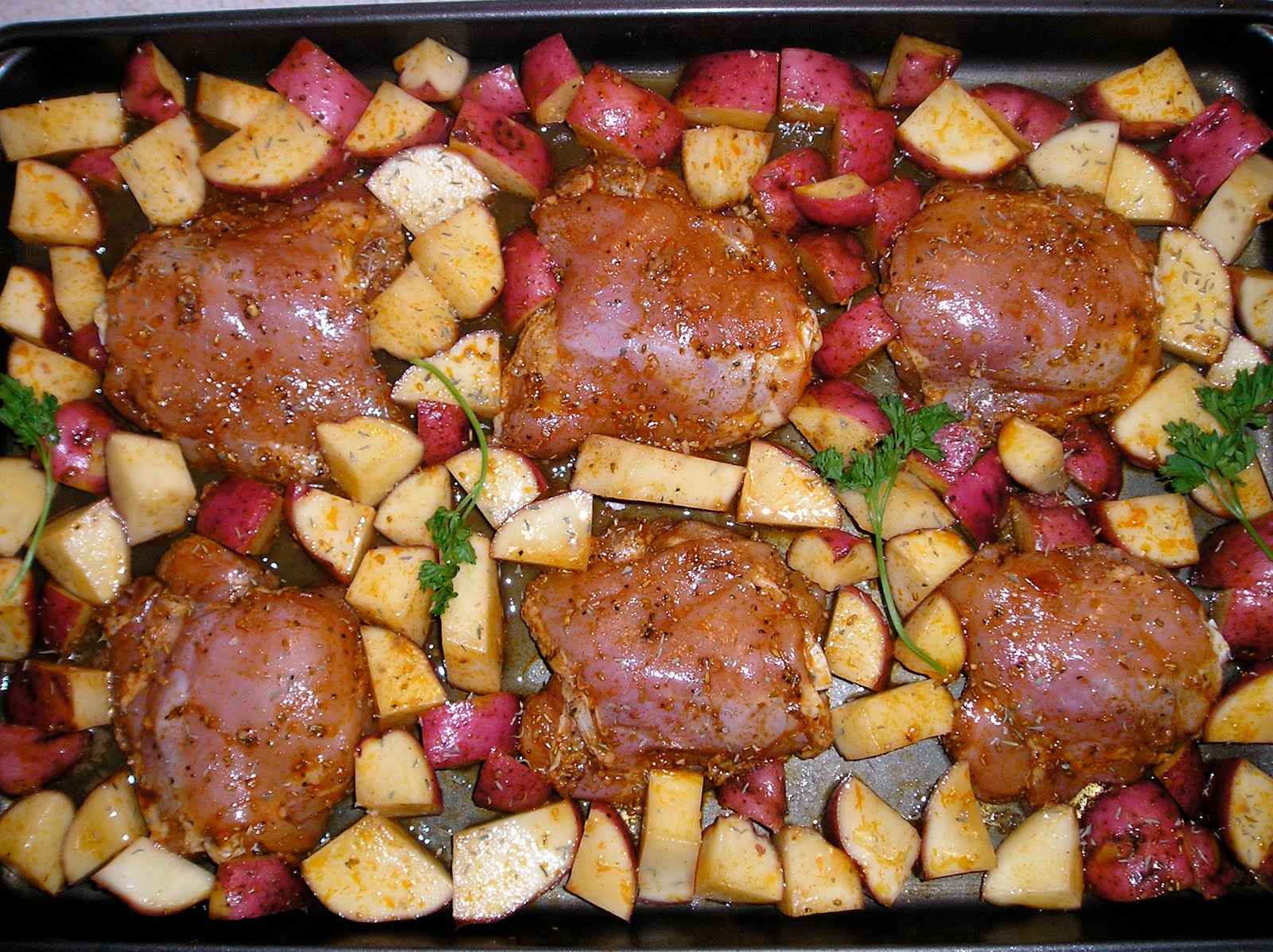 Make Everyday Recipes Better Rosemary Roasted Chicken Thighs with Potatoes