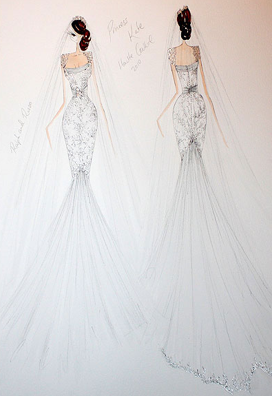 kate middleton wedding dresses sketches. kate middleton wedding dresses