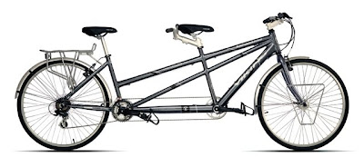 black, tandem bicycle