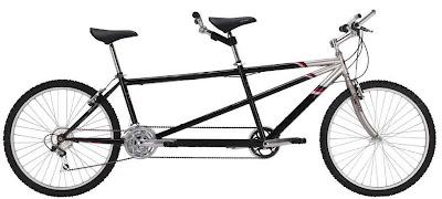 black, tandem bicycle