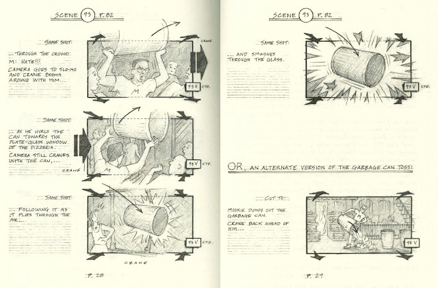 Jeff Balsmeyer's storyboards for Mookie's garbage can toss