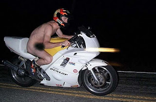 Motor cycle Photo : Funny Undressed Rider