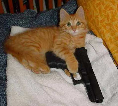 Un Glock, c'est bien. Mais faut pas avoir de chien ! Cat+carries+a+Glock