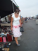Becky checking out shoes Sandiego Swap Meet