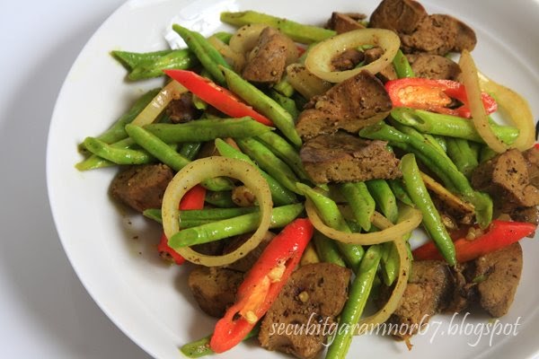 Secubit Garam Kacang Panjang Goreng Hati Ayam
