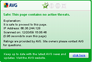 AVG AntiVirus Free search shield safety ratings