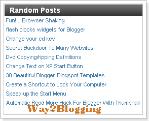 Random Posts Widget For Blogger / Blogspot