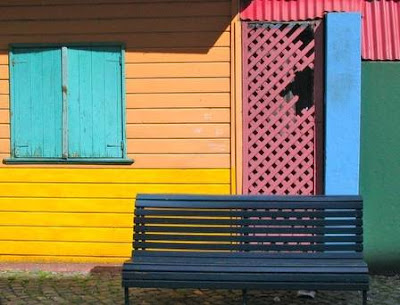 Casas pintadas a colores