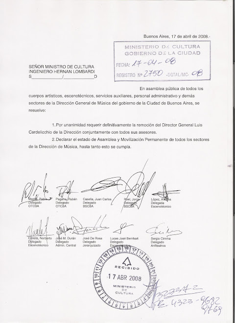 NOTA DE TODOS LOS DELEGADOS