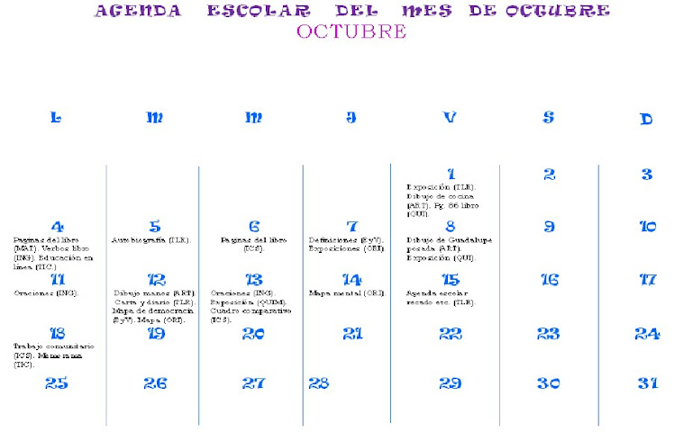 Agenda Escolar Octubre 2010
