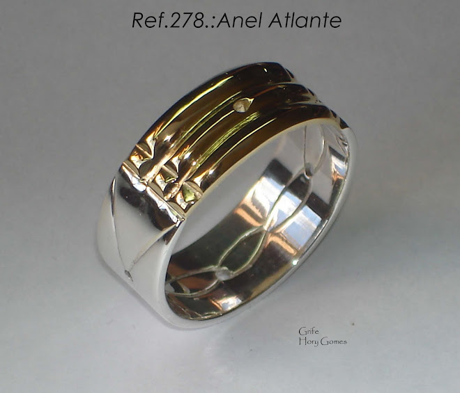 Ref.278.:Anel Atlante Prata c/ 1/3 em Ouro