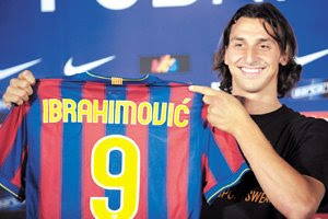 Zlatan Ibrahimović Barcelona shirt is number 9