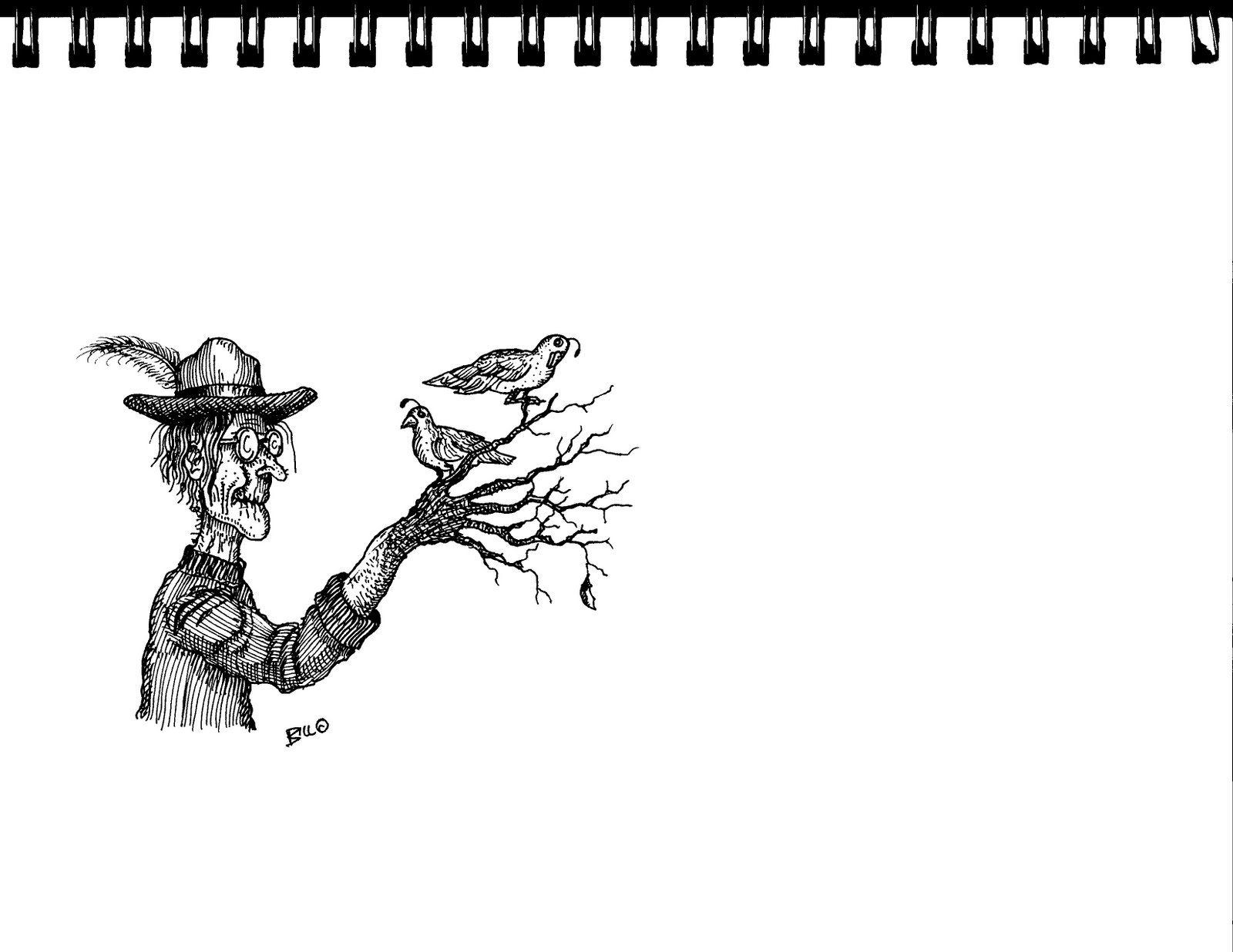 Cartoon Bird Watcher