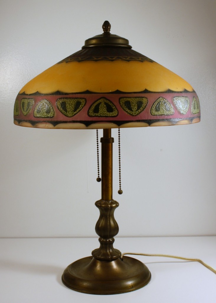 Views from North Cecil Pittsburgh Lamp of 1910 with Reverse painted Shade