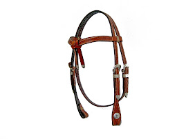 Basket stamped Headstall w/silver buckles