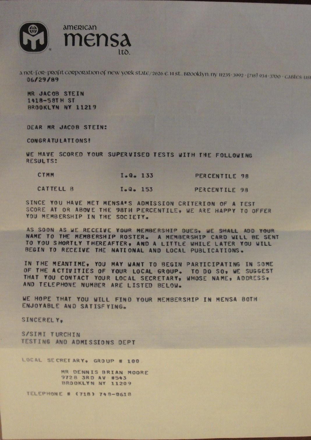 military acceptance letter