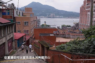 從重建街可以望見淡水河和觀音山