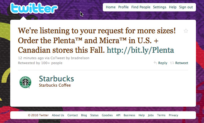 Starbucks Short Size