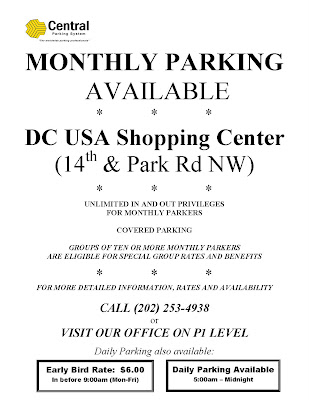 monthly parking flyer dcusa information