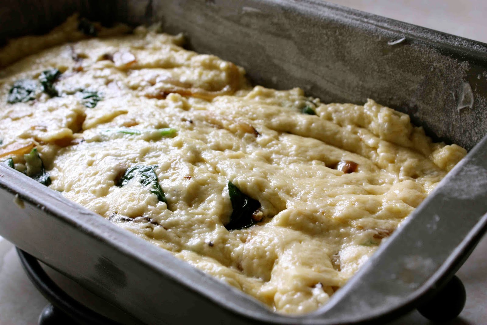 Cookin' Canuck Caramelized Onion & Spinach Olive Oil Quick Bread Recipe