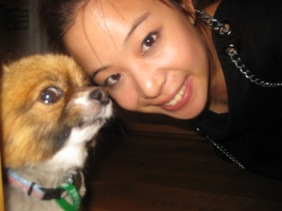 The girl with the shopping addiction & her pappilon dog