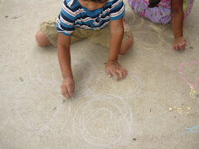 Drawing Flowers Outside with Chalk