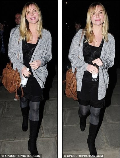 EastEnders star Samantha Womack manages a smile on family night out