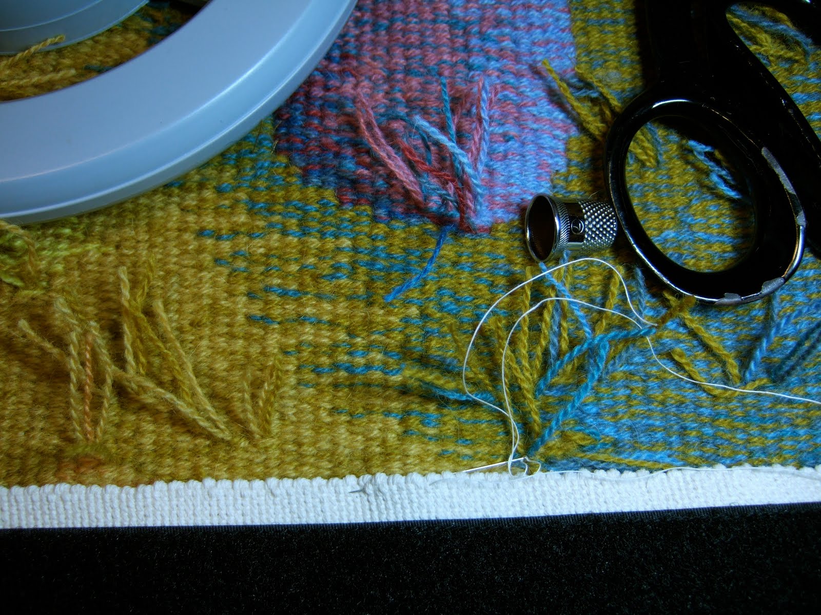 works in progress tapestry finishing process