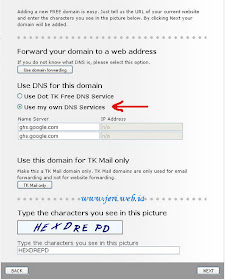 Register and setup domain Free tk for blogger
