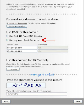 Daftar dan setup domain gratis tk untuk blogger