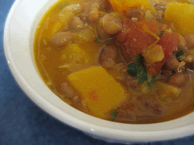 Andean pinto bean, quinoa and butternut squash stew, adapted from The New York Times