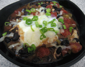 huevos rancheros, adapted from The Complete Cooking Light Cookbook