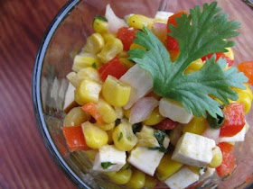 fresh corn and confetti salad with smoked aged cheddar from An Edible Symphony