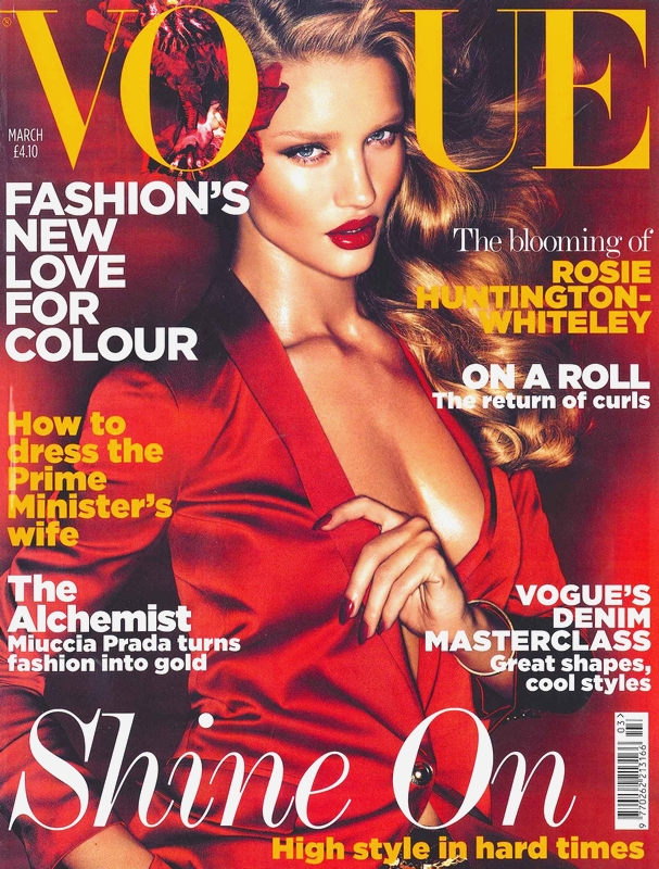 rosie huntington whiteley vogue cover. VOGUE UK March 2011 - Rosie