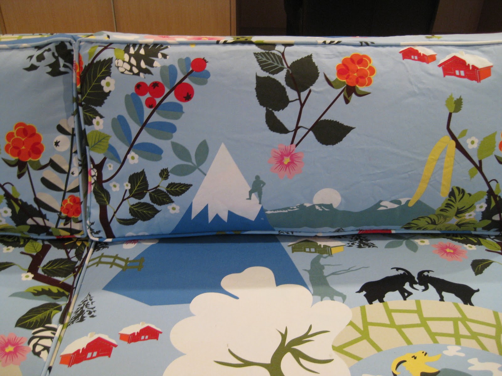 Kids playroom loveseat (Ikea fabric) Slipcovers by Shelley