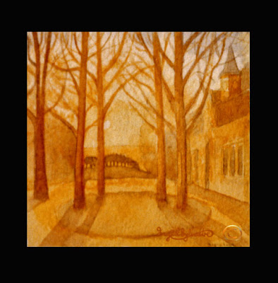 Sunset Stable Block Grey Towers watercolour by Ingrid Sylvestre North East Artist Durham artist Sunset Stable Block Grey Towers watercolour by Ingrid Sylvestre North East Artist Durham artist
