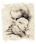 "He Gathers His Lambs in His Arms"