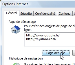 capture d'écran Internet Explorer