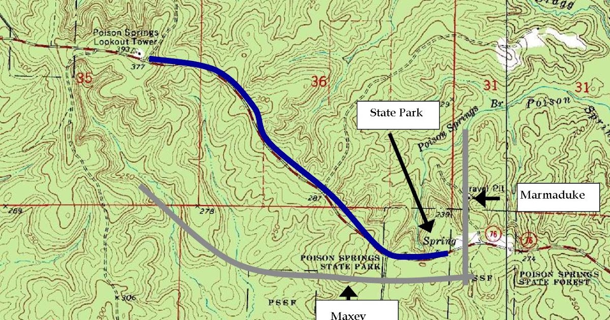 Arkansas in the Civil War Map of Poison Spring Battlefield, Arkansas