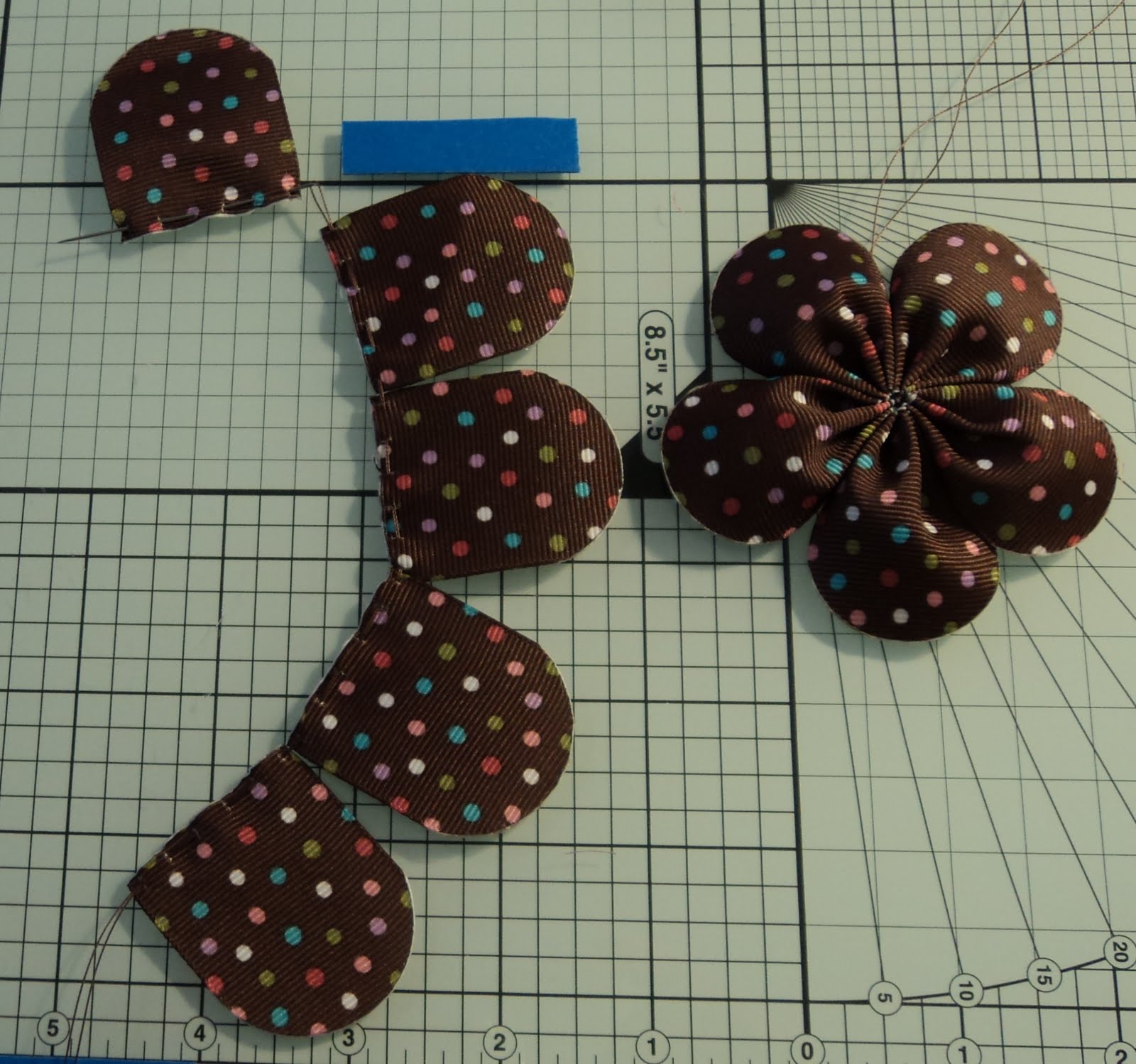 Ribbon Flowers by Rounded End Five Petal Flower