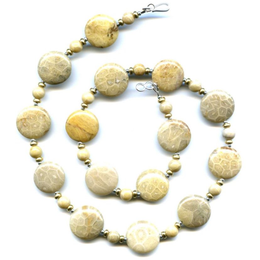 BE ADorned Jewelry New! Fossil Coral Necklace