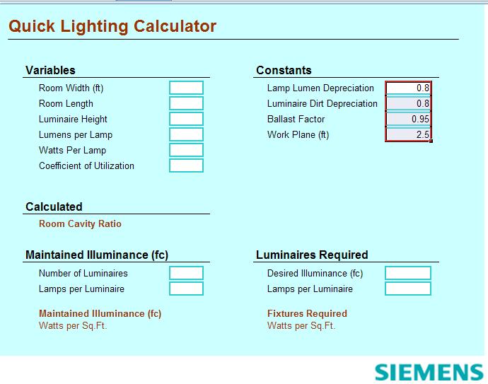 Lighting Calculations Spreadsheets Electrical Knowhow
