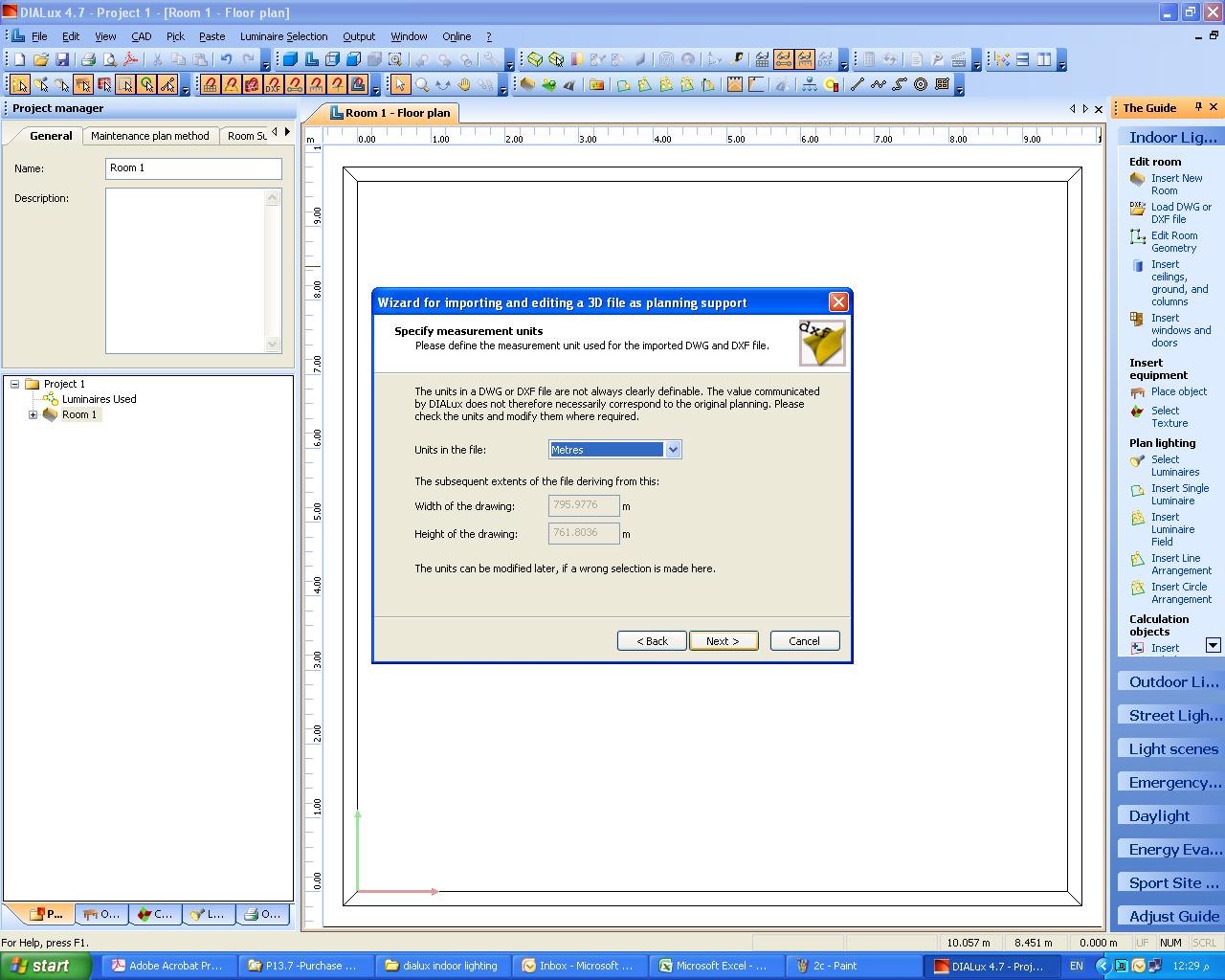 DIALux Indoor Lighting Calculations Menu Options Electrical Knowhow