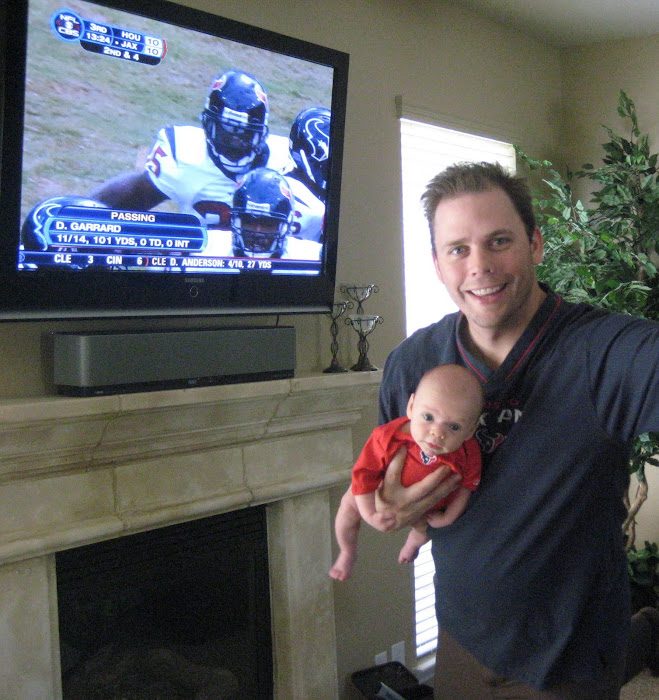 Back home Dad and Alex cheer on their teams!